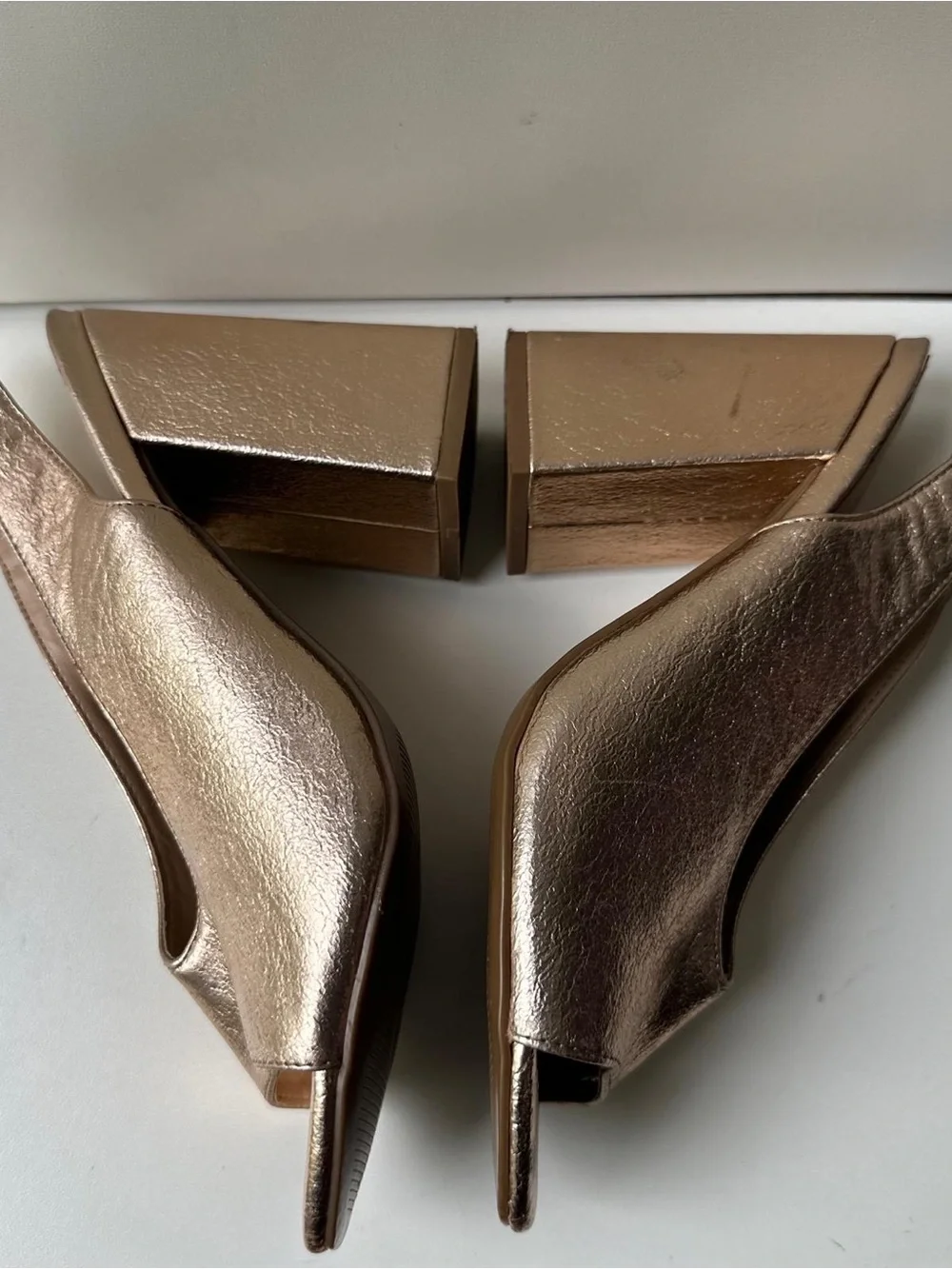 A New Day Women's Metallic Gold Slingback Block Heels — Size 8
